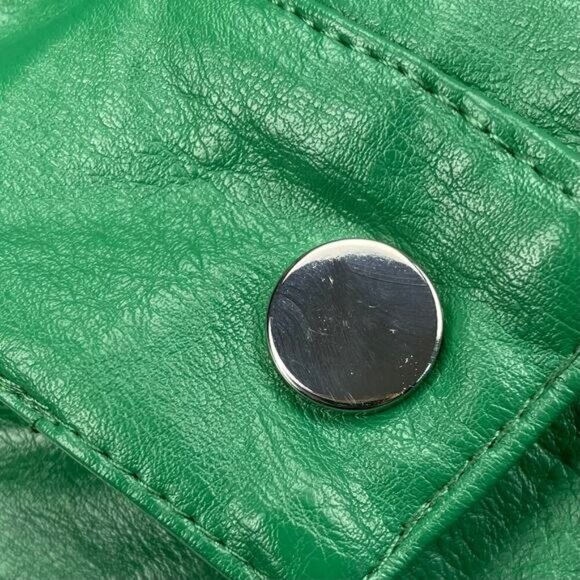 NWT PRINCESS POLLY Ashlea Faux Leather Mid Rise Slim Fit Flare Pants Sz 0 Green - Picture 11 of 12